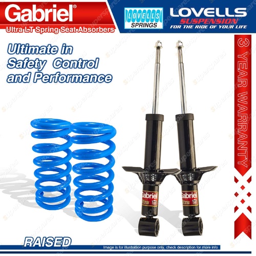 Rear Raised Gabriel Ultra LT Shocks+Lovells Springs for Land Rover Discovery III