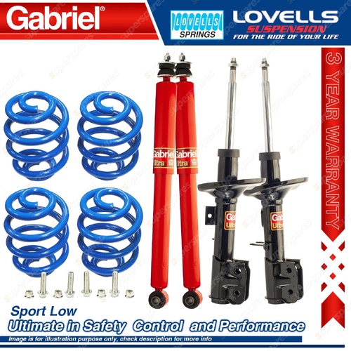 F+R Sport Low Gabriel Ultra Shocks + Coil Springs for Holden Commodore VZ 3.8L