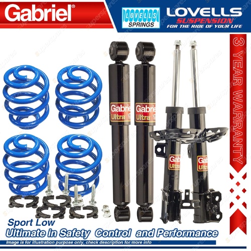 Front Rear Sport Low Gabriel Ultra Shocks + Coil Springs for Holden Astra AH