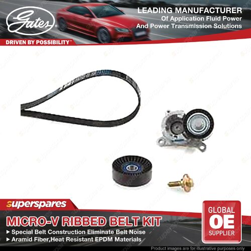 Gates Alt Micro-V Ribbed Belt Kit for Citroen C5 DC DE RC RE C8 EB 1.8L 2.0L