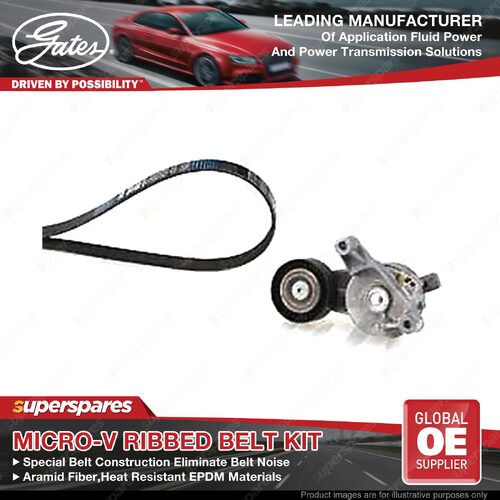 Gates Alt Micro-V Ribbed Belt Kit for Skoda Octavia 1Z3 1Z5 Superb 3T4 3T5