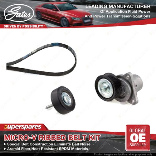 Gates Alt Micro-V Ribbed Belt Kit for Mazda 7 ER CX7 ER1 ER8 2.3L 2006-2014