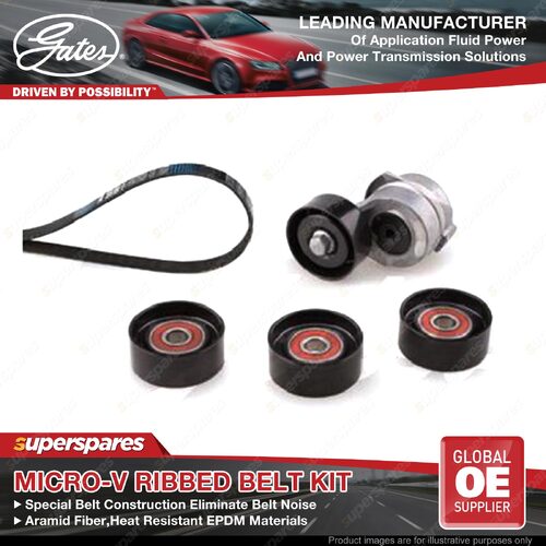 Gates Alt Micro-V Ribbed Belt Kit for Kia Sorento BL D4CB 2.5L 103KW 2002-2003