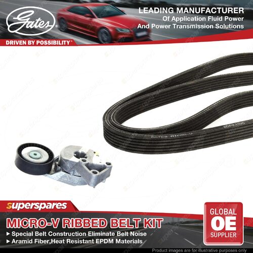 Gates Alt Micro-V Ribbed Belt Kit for Skoda Octavia 1U2 1U5 AGU ARX 1.8L 110KW