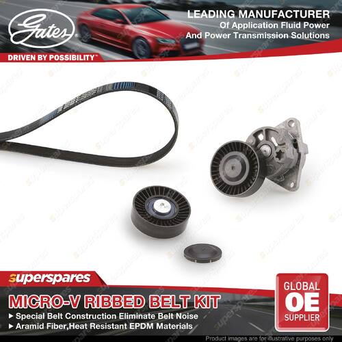 Gates Micro-V Ribbed Belt Kit for Kia Carnival/Grand Carnival VQ 2.9L 136KW J3