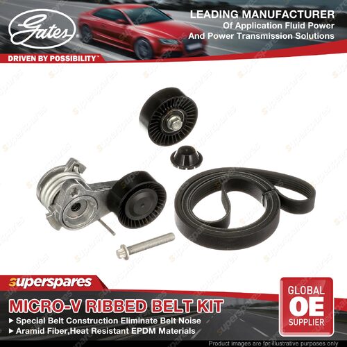 Gates Micro-V Belt Kit for BMW 125I 130I 323I 325I 330I 523I 525I 530I X1 X3 X5