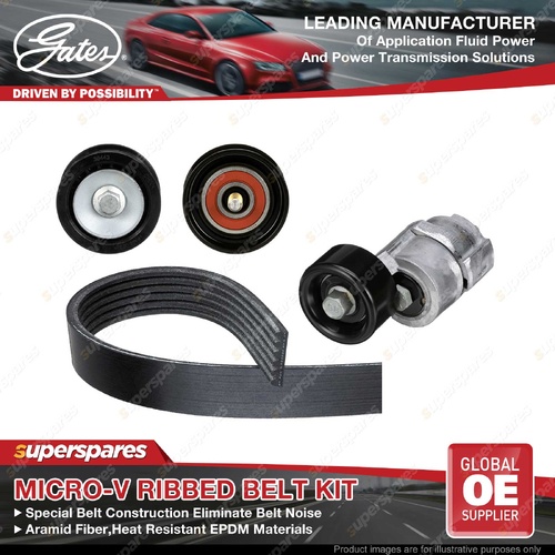 Gates Micro-V Belt Kit for Hyundai IX35 LM EL ELH Santa Fe DM DMA 2.4L 13-15
