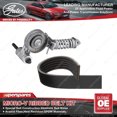 Gates Micro-V Ribbed Belt Kit for Opel Astra NET P10 1.4L Vin to B3999999