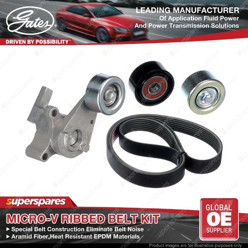 Gates Micro-V Ribbed Belt Kit for Toyota Hiace TRH 203 213 200 223 201 221 219