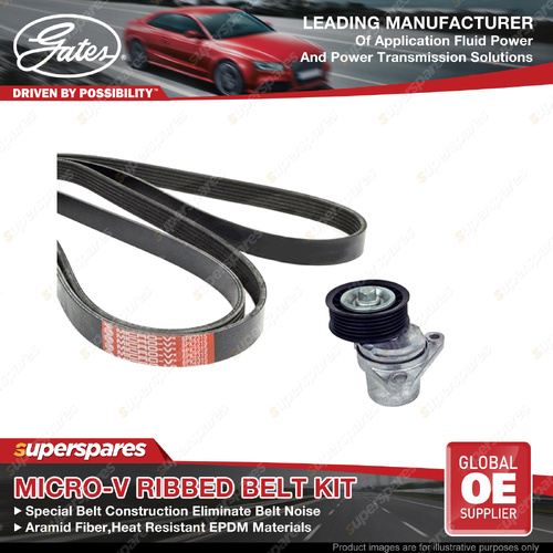 Gates Alternator Micro-V Ribbed Belt Kit for Mazda 3 BK14 6 GG89 Atenza Axela