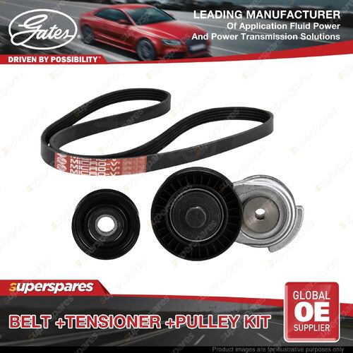 Gates Belt+Tensioner+Pulley for BMW 125I 130I 323I 325I 330I 523I 525I 530I X1