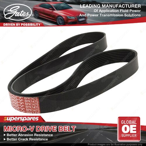 Gates Alt Micro-V Drive Belt for BMW 535i F07 F10 F11 640i F12 F13 With LEV ADJ