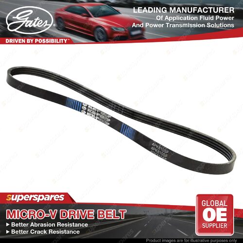 Gates Power Steering Pump Micro-V Drive Belt for Great Wall Ute NPW 2.0L GW4D20M