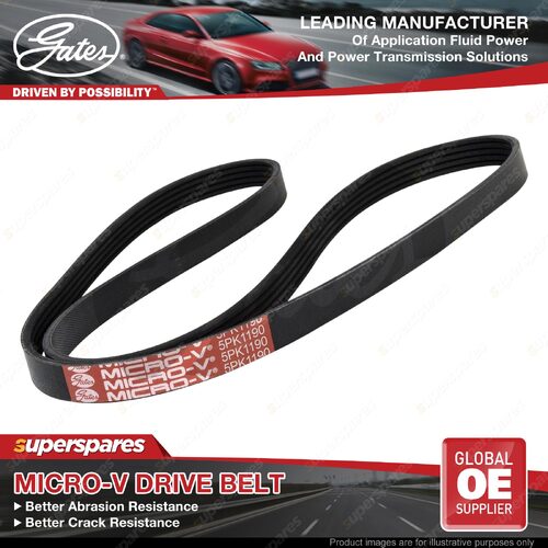 Gates Alternator Micro-V Drive Belt for Toyota Vitz NLP10 1.4L 55kW FWD With A/C