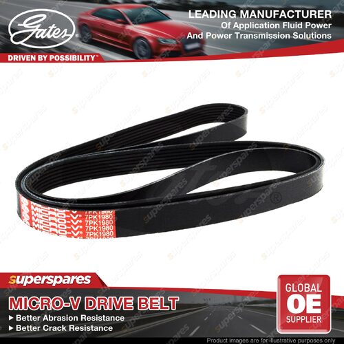 Gates Alt Micro-V Belt for Mercedes Benz Sprinter B906 3.0L 06-On Length 1980mm