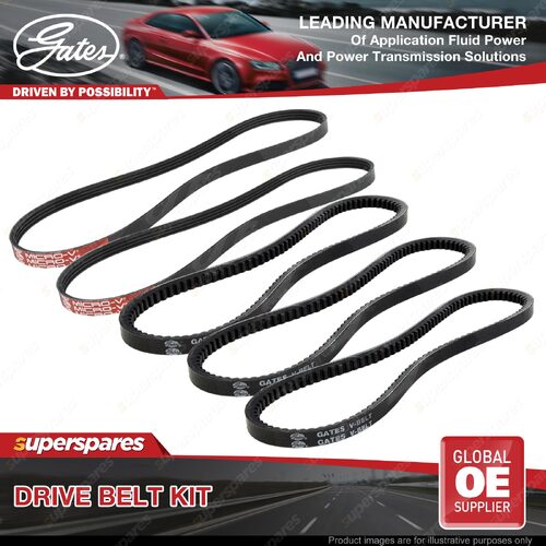 Gates A/C & Air Pump & Alternator & P/S Drive Belt Kit for Porsche 928 5.0L 5.4L