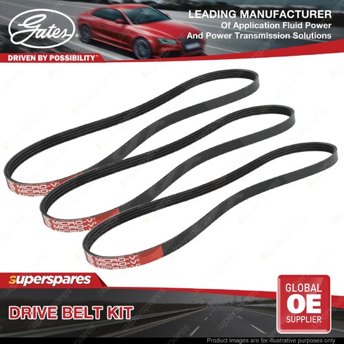 Gates A/C & Alternator Drive Belt Kit for Rover 216 XW 1.6L D16A8 90kW