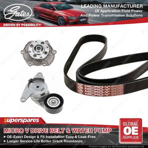Gates Alt Drive Belt Kit + Water Pump for Holden Commodore Calais VF Caprice