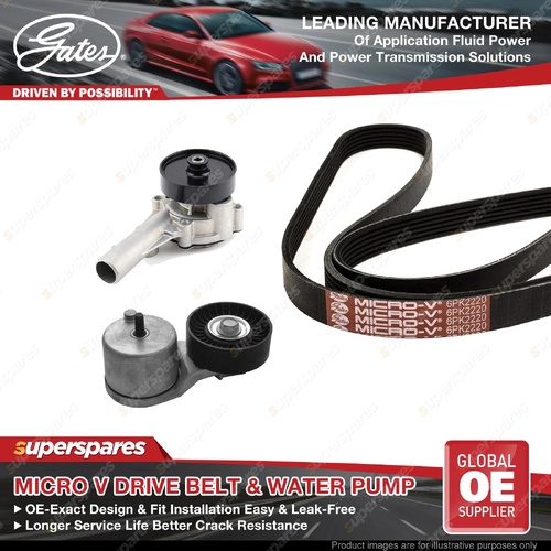 Gates Alt Drive Belt Kit + Water Pump for Ford Fairlane Fairmont Falcon BA BF FG