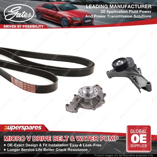 Gates Drive Belt Kit + Water Pump for Holden Commodore VU VX VY Berlina Calais