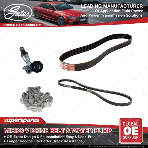 Gates Alt Drive Belt Kit + Water Pump for Mazda CX-5 KE KF 3 BL BM BN BP CX-3