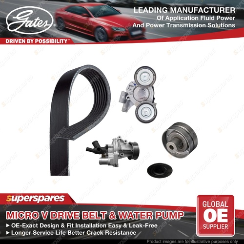 Gates Alt Drive Belt Kit + Water Pump for Ford Ranger PX PXII PXIII 3.2L 15-22