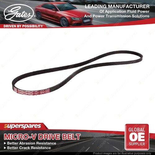 Gates Aircon Compressor Micro-V Drive Belt for Fiat Punto 176AD 1.4L 98KW