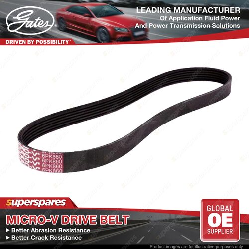 Gates Alternator Micro-V Drive Belt for Honda Civic EP2 EU6 EU8 Stream RN1