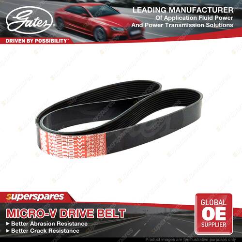 Gates Alt Micro-V Drive Belt for DAF CF 85 XF 105 12.9L 2005-ON Length 1380mm