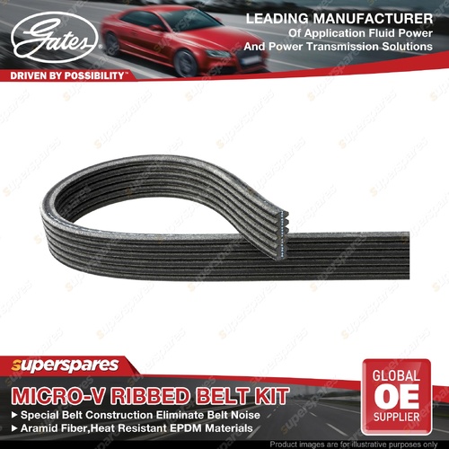 Gates Alt Micro-V Drive Belt for Hyundai Genesis DH Petrol 3.8L 232KW 2014-2017