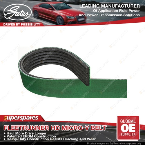 Gates A/C FleetRunner Micro-V Drive Belt for Kenworth T-Series T359 8.8L
