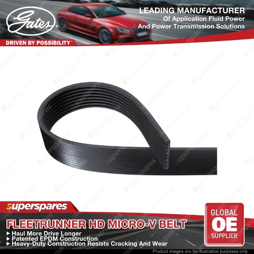 Gates FleetRunner Micro-V Drive Belt Length 1075mm for Volvo FH16 470 520 16.1L