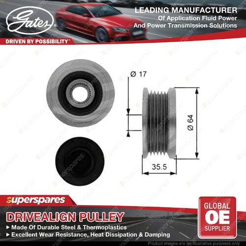 Gates Overrunning Alternator Pulley for Hyundai i30 FD Tucson JM Santa Fe CM SM