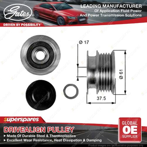 Gates DriveAlign Overrunning Alternator Pulley for Renault Clio Kangoo Megane