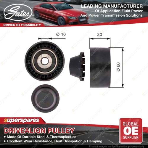 Gates DriveAlign Alt Idler Pulley for Nissan Navara D23 2.3L YS23DDTT 140KW