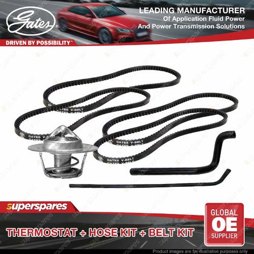 Gates Thermostat + Heater Hose Drive Belt Kit for Holden Commodore VK 3.3L 86KW