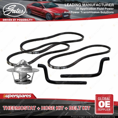 Gates Thermostat + Heater Hose + Drive Belt Kit for HSV Commodore VL VN 5.0L