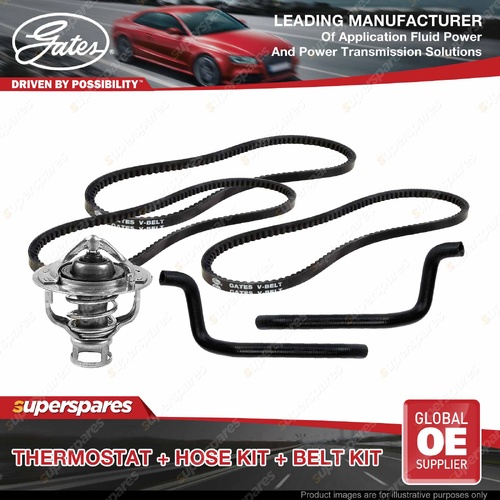 Gates Thermostat + Heater Hose + Drive Belt Kit for Nissan Patrol Y60 4.2L 88-97