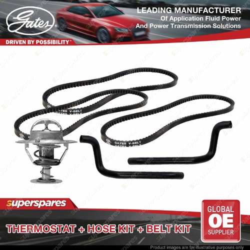 Gates Thermostat + Heater Hose + Drive Belt Kit for Nissan Patrol Y60 4.2L 85KW