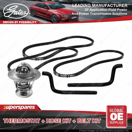 Gates Thermostat + Heater Hose + Drive Belt Kit for Toyota Hilux LN106 88-98
