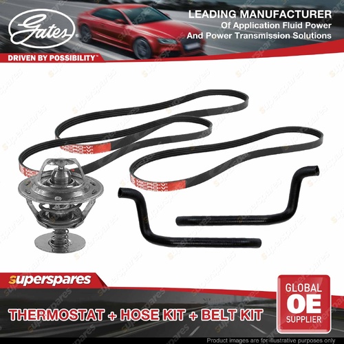 Gates Thermostat Heater Hose Drive Belt Kit for Toyota Corolla AE111 1.6L 97-00