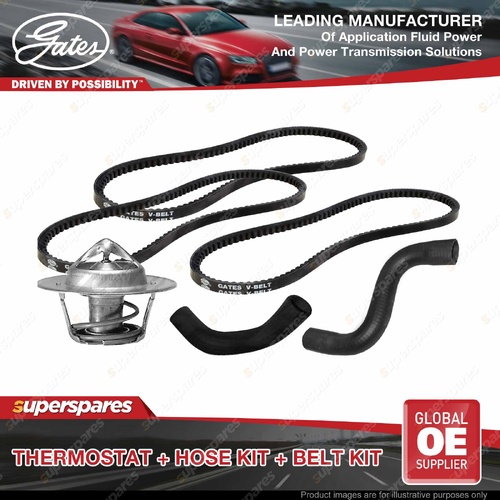 Gates Thermostat + Radiator Hose Drive Belt for Ford Fairmont XA XB 4.1L 73-76
