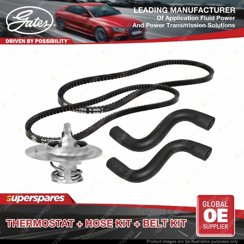 Gates Thermostat Radiator Hose Drive Belt Kit for Toyota Corolla KE55 1.3L 78-81