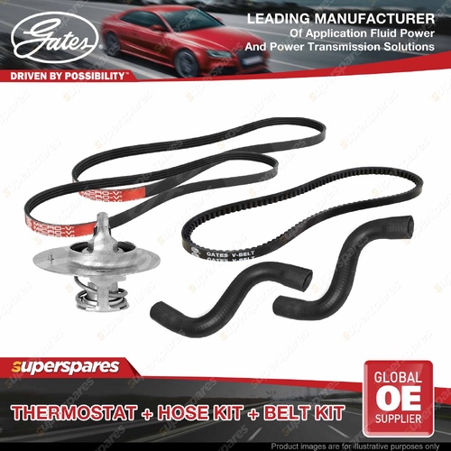 Gates Thermostat Radiator Hose Belt Kit for Mitsubishi Lancer MK IV 1.3L CB1W