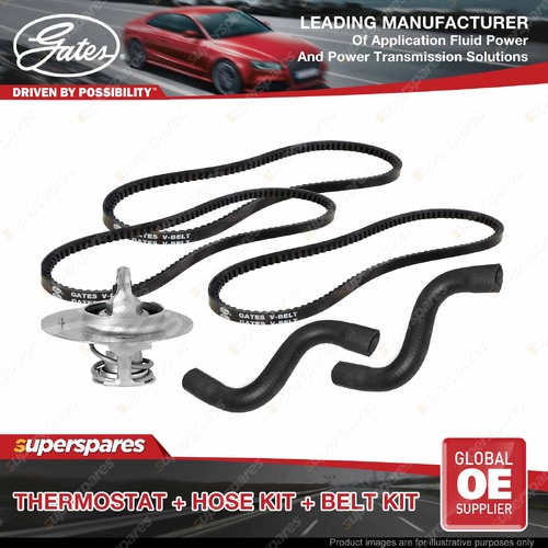 Gates Thermostat + Radiator Hose Drive Belt Kit for Nissan Navara D21 2.4L 74KW