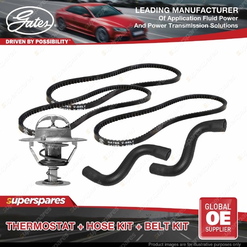 Gates Thermostat + Radiator Hose Drive Belt Kit for Nissan Navara D21 2.7L 93-95