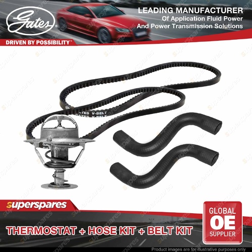 Gates Thermostat + Radiator Hose Drive Belt Kit for Mitsubishi Triton MF MJ 2.5L