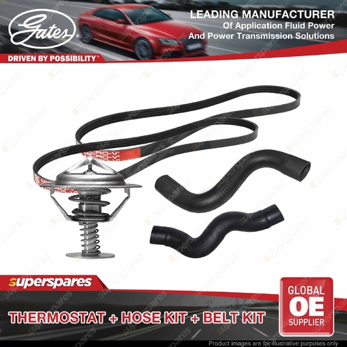 Gates Thermostat Radiator Hose Drive Belt Kit for Nissan Navara D40M 2.5L 06-On