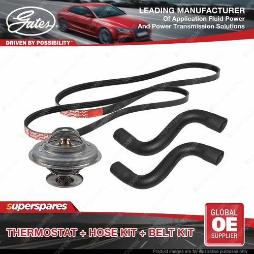 Gates Thermostat Radiator Hose Drive Belt Kit for BMW 325i E36 2.5L 141KW 90-91