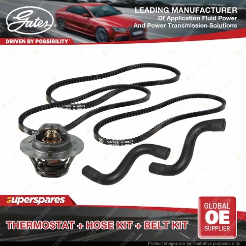 Gates Thermostat + Radiator Hose + Drive Belt Kit for Toyota Hilux RN85 91-97